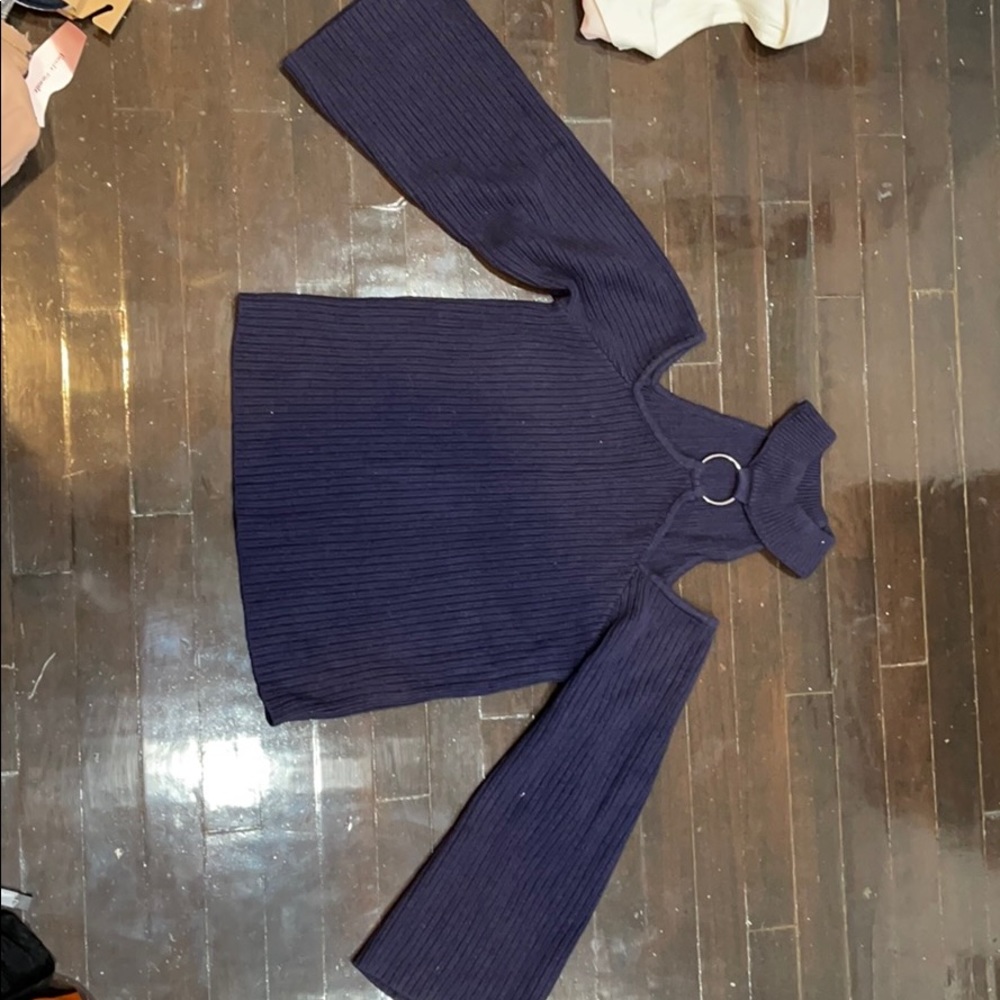 Blue Cut Out Sweater